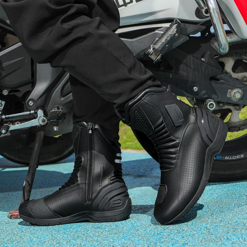 Men's High-Top Boots Motocross Boots Riding Waterproof  Women Racing Boots Motorcycle Boots Equipment Rally Shoes Wear-resistant