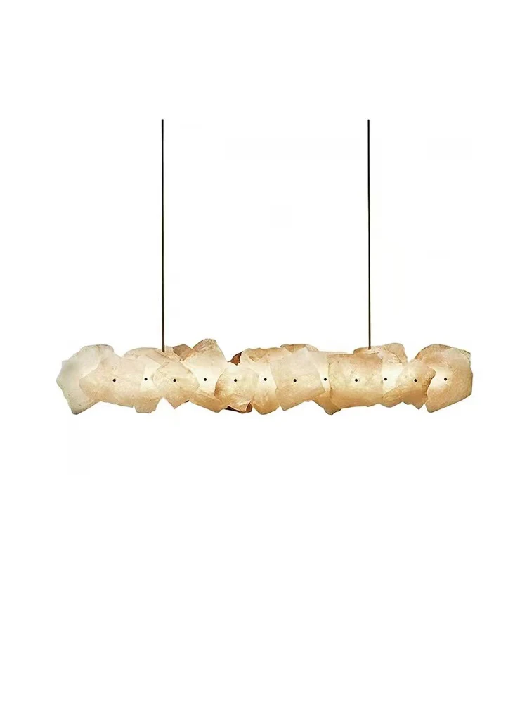 

Rectangular Natural Marble Led Dimmable Lustre Ceiling Chandelier Lighting Suspension Luminaire Lampen For Dinning Room