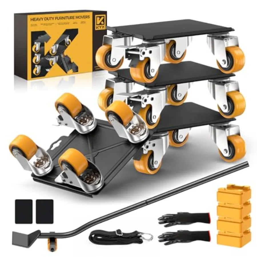 

Furniture Dolly Furniture Movers with 4 Wheels Carbon Steel Panel Heavy Duty Dolly Furniture Lifter with 360° Rotatable Silent