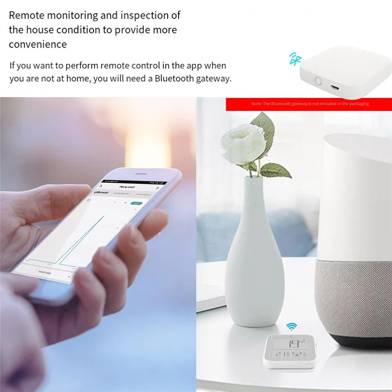 BTLIFE-Rivelatore Sensore Temperatura Umidità Termometro Luminosità della luce Tuya Smart App Controllo Bluetooth Mesh Smart