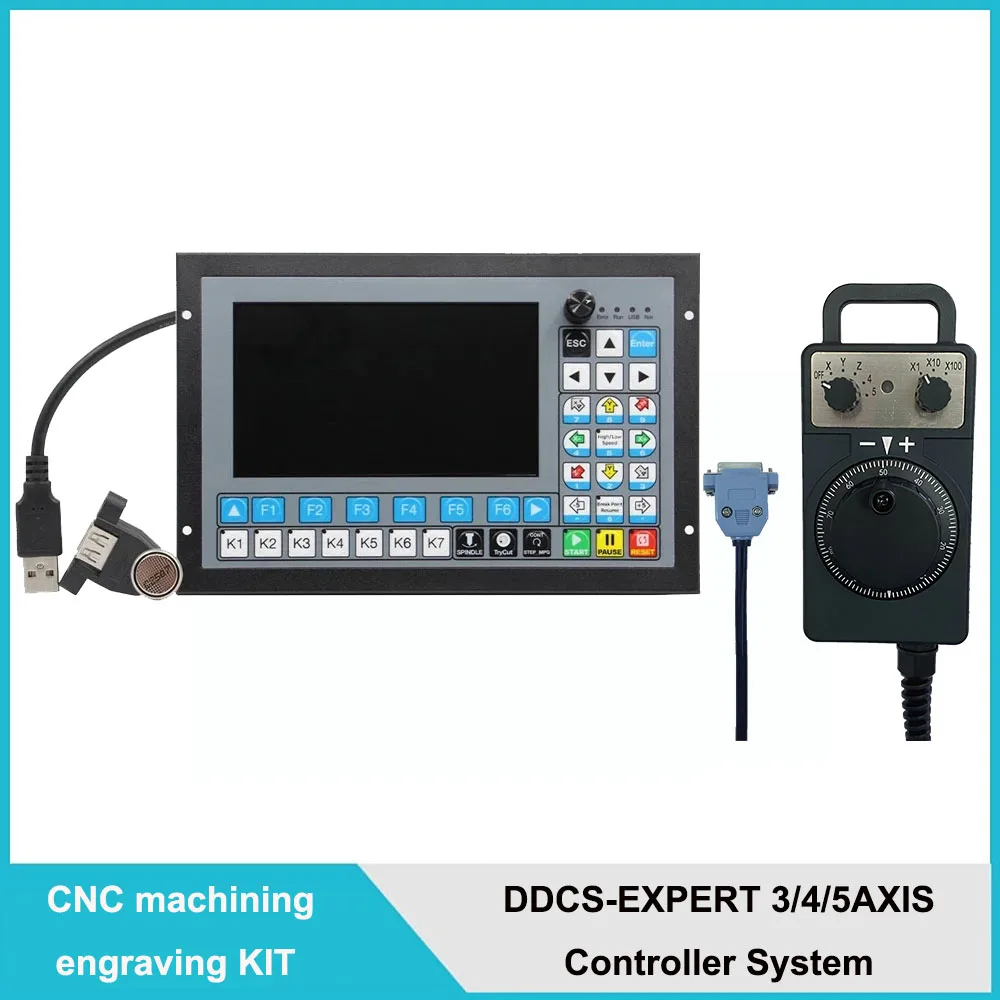 DDCS-EXPERT CNC Offline Controller KIT Support 3/4/5 Axis CNC Standalone Offline Controller+5Axis Handwheel+75W power supply