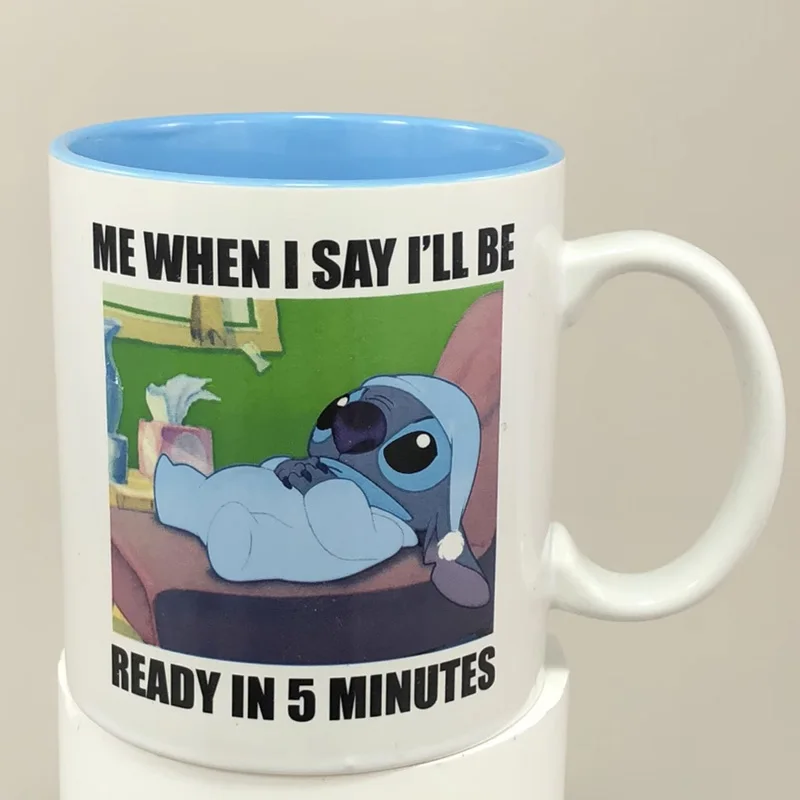 

Фигурки Disney Lilo And Stitch, игрушки, керамические кружки Stitch, кофейная чашка, аниме, модель домашнего декора, подарок на день рождения для детей