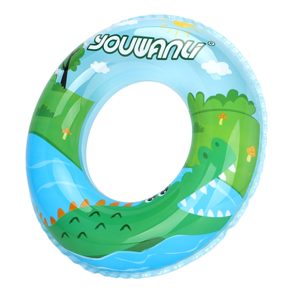 Kids Inflatable Swim Ring Thick PVC Round Pool Float Anti-leak Water Toy for 3+ Years Old Beach Swimming Ring