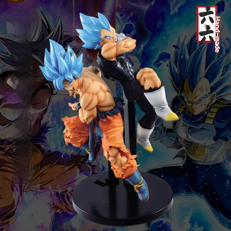 

Blue-haired Goku Blue-haired Vegeta Super Saiyan Seven Dragon Ball Handpiece Desktop Decoration Anime Peripheral Gifts
