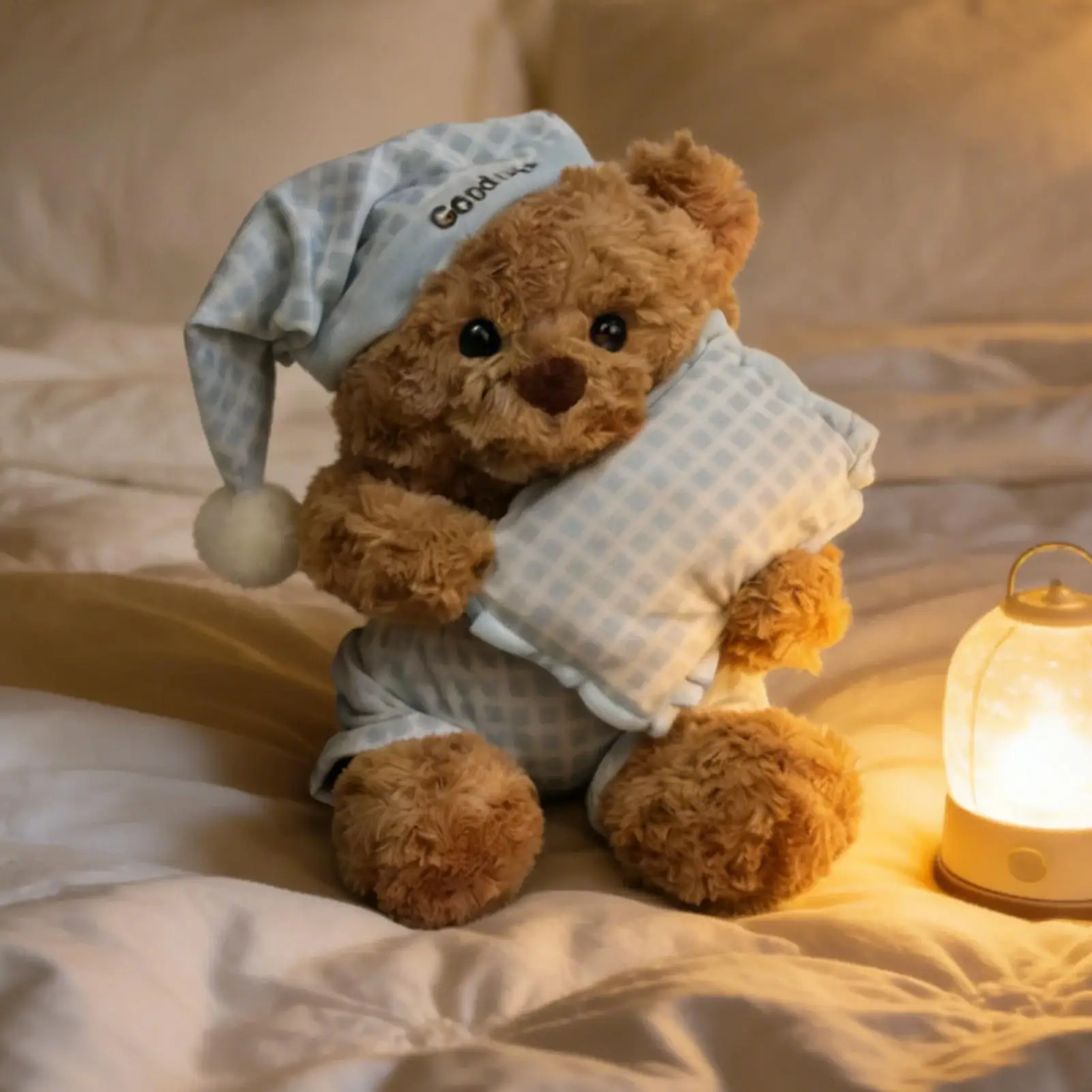 

Bear Stuffed Animal Comforting Toy Plush Cartoon Animal Doll For Boys Girls Nursery Bedroom Living Room Home Playtime Bedtime