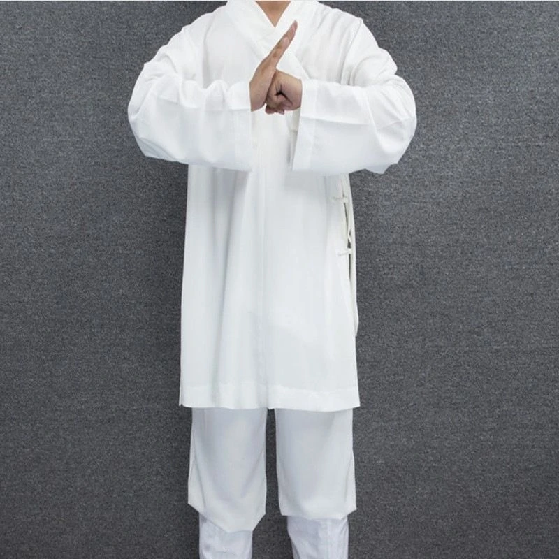 Chinese Style Ming Ancient Costume White Hanfu Taoist TaiChi Robe Cosplay Unisex