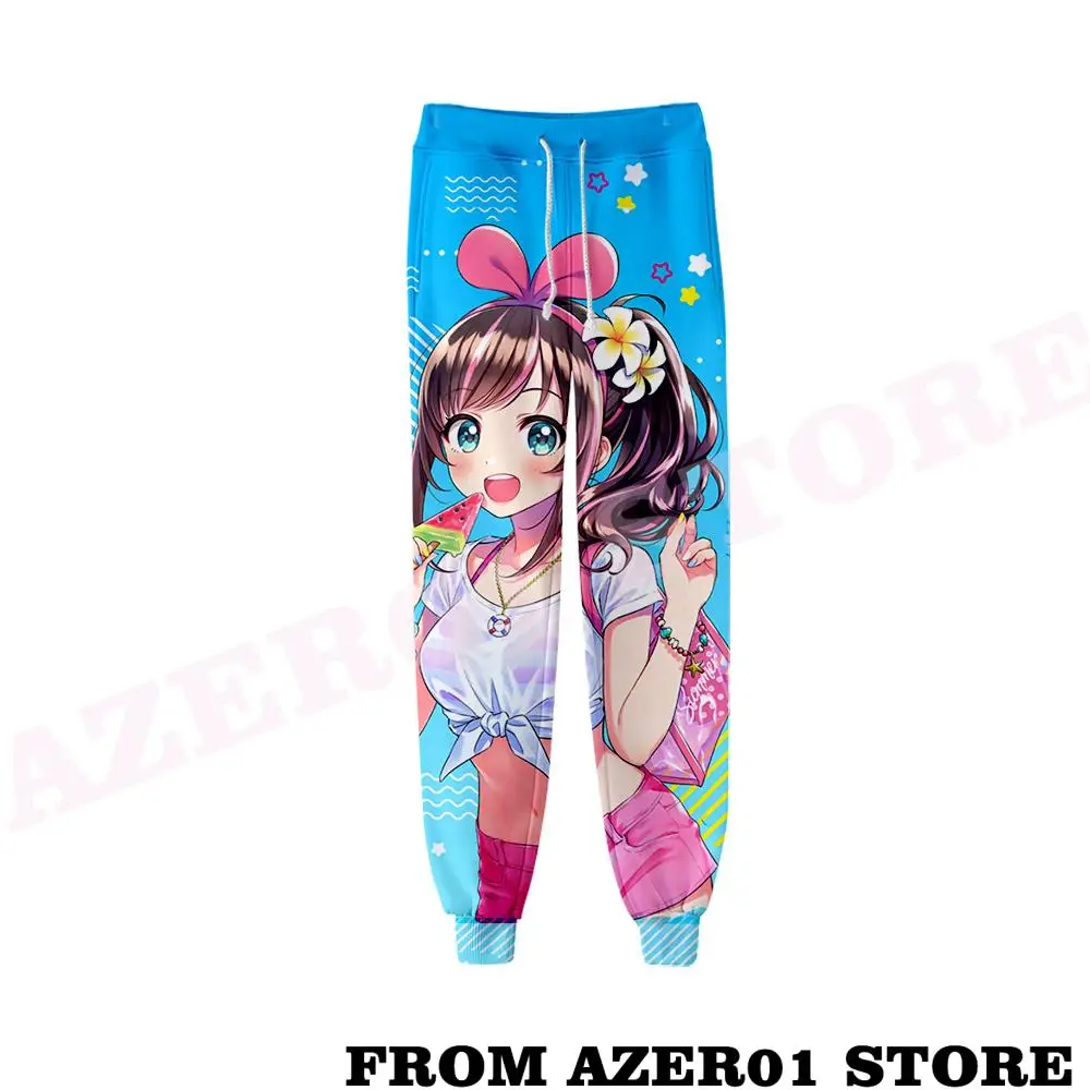 HOLOLIVE VTuber Kizuna AI Merch Sweatpants 3D Men/Women Neutral Threaded Bunched Trousers Kawaii Threaded Bunched Leg Pants