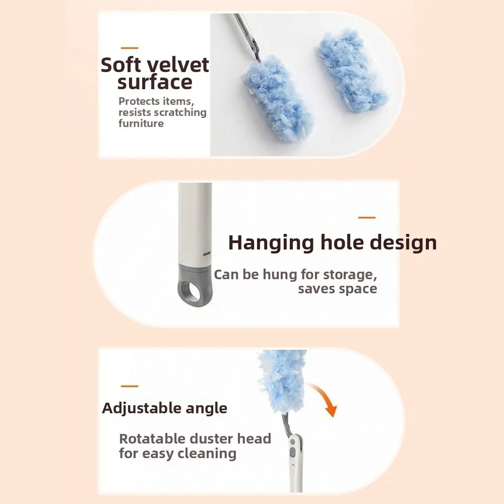 Plastic Electrostatic Duster Electrostatic Dust Clinging Extendable Handle Extendable Dust Brush Double Sided Soft Fibers