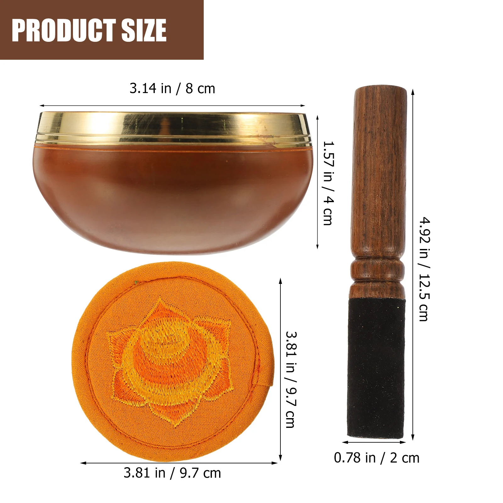 

1Set Copper Tibetan Singing Bowl Buddha Meditation Sound Bowl Prayer Instrument Zen Meditation Tool Buddhism Accessory