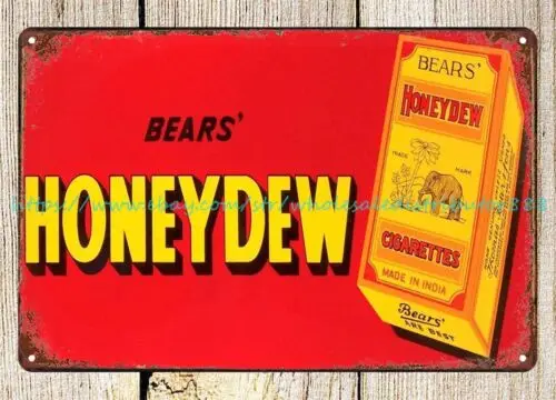 Tobacciana sign, Bears' Honeydew Cigarettes metal tin sign master bedroom design