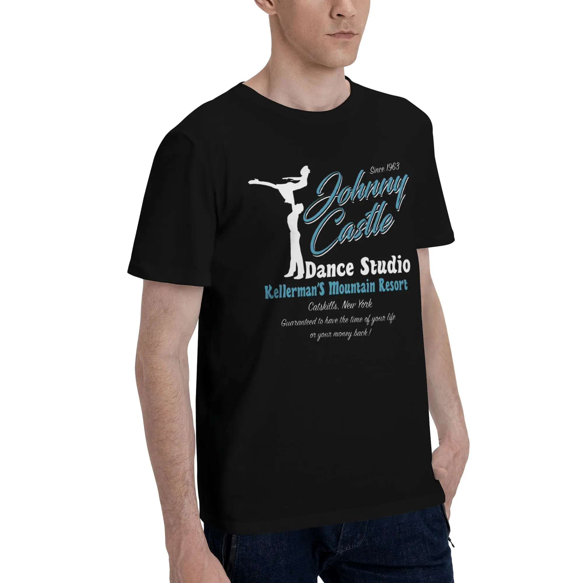 Johnny Castle Dance Studio  Funny 100% Cotton T-Shirt Dirty Dancing Tees Tops For Men