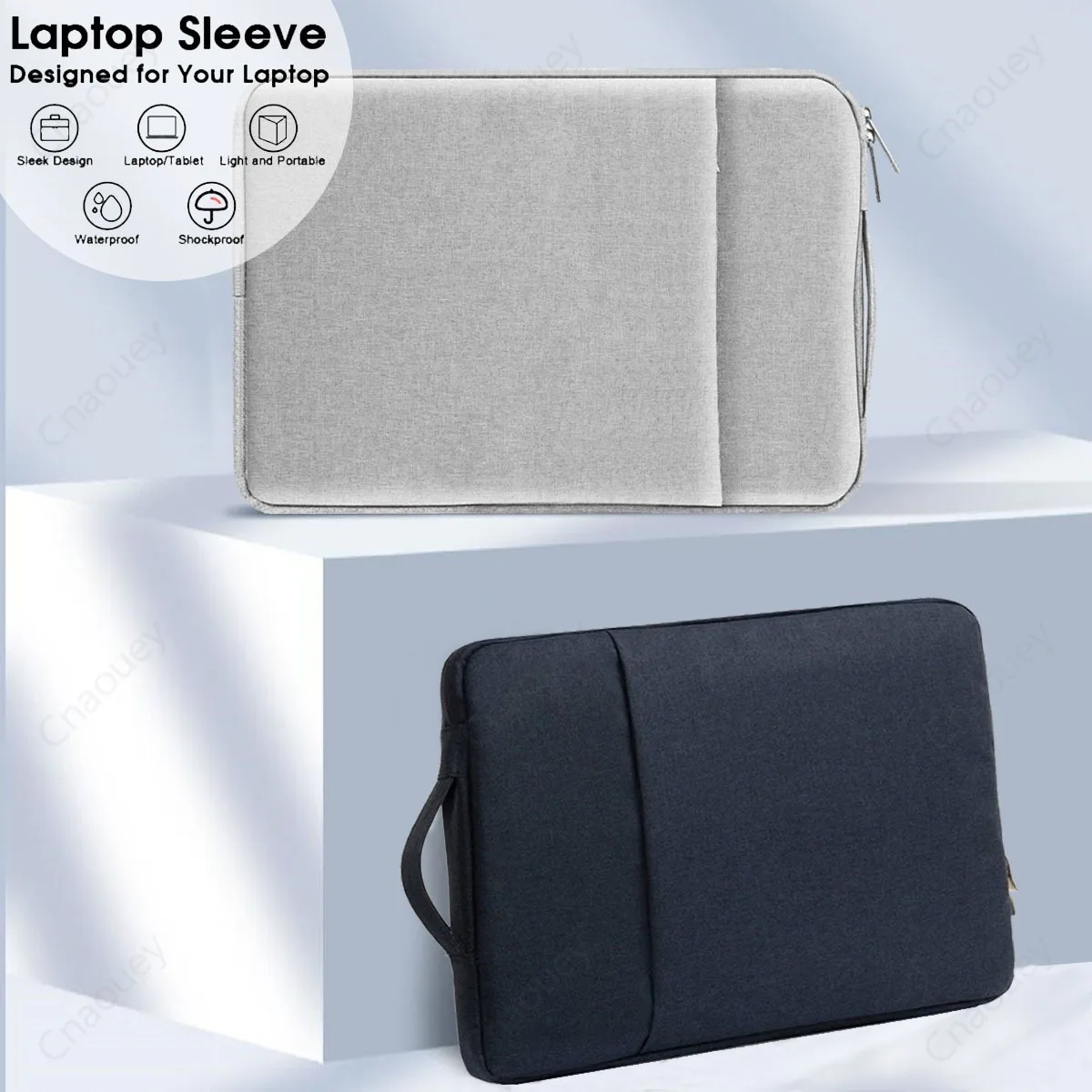 Bolsa para laptop, capa para notebook DELL 13.3 ", 14 ", 15.6 ", 16 ", à prova d'água, com zíper, portátil, à prova de choque, capa para notebook DELL 12.5