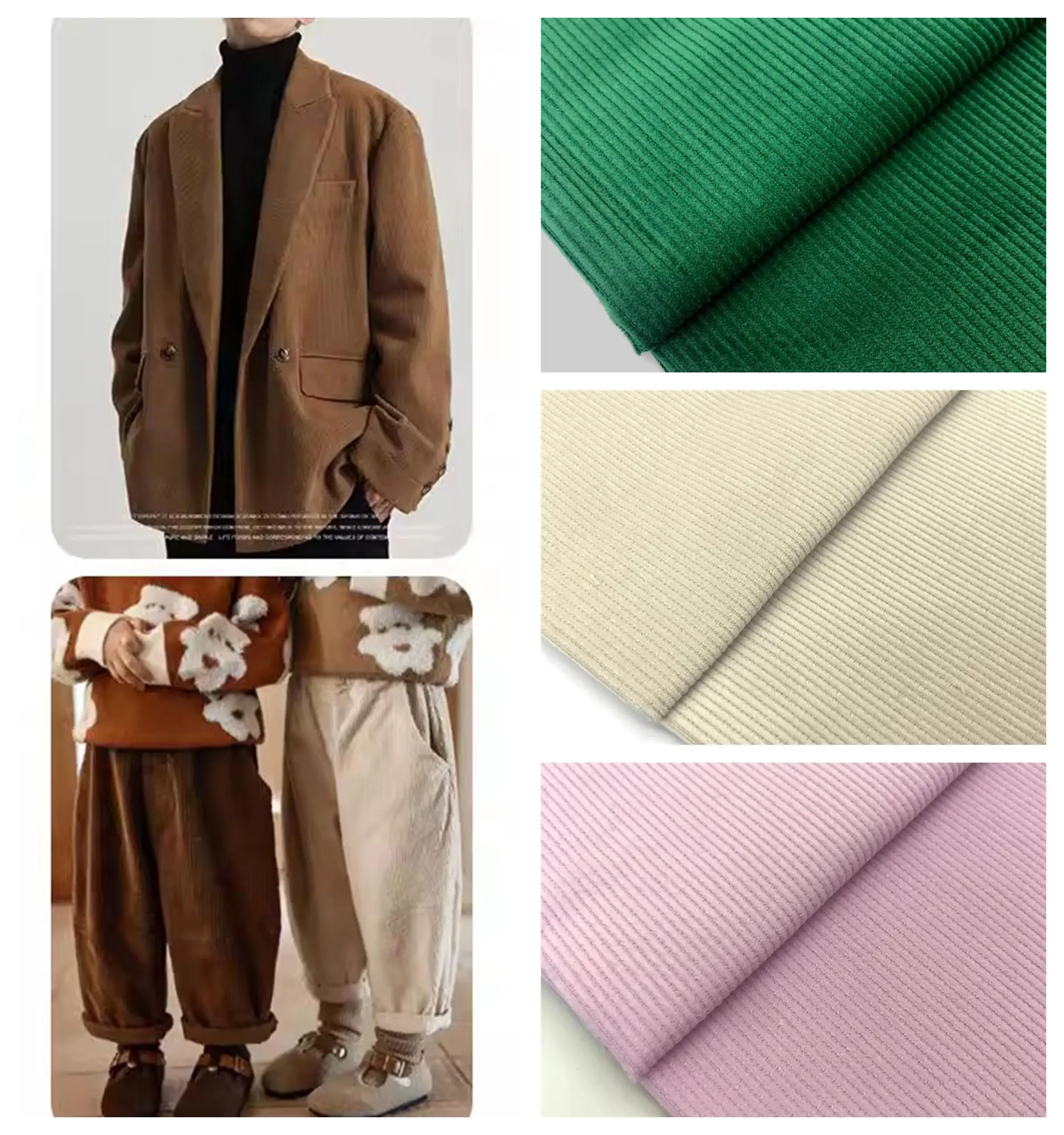 

100% хлопковая утолщенная вельветовая ткань в метрах для пошива одежды, брюк, курток, рубашек, юбок, сумок, для рукоделия, однотонная, мягкая, зеленая