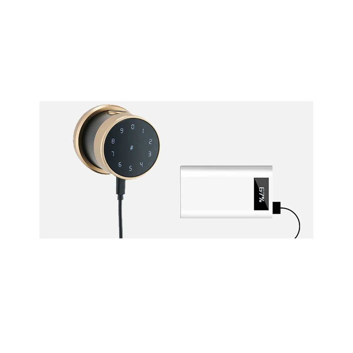 

Usa Door Handle Biometric Fingerprint Keypad Digital Electronic Wifi Ttlock Smart Bedroom Round Knob Door Lock(Black)
