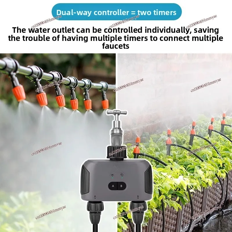 Phone Remote Control Dual-channel Flower Watering Device Two-channel Arbitrary Intelligent Timing Irrigation Watering Artifact