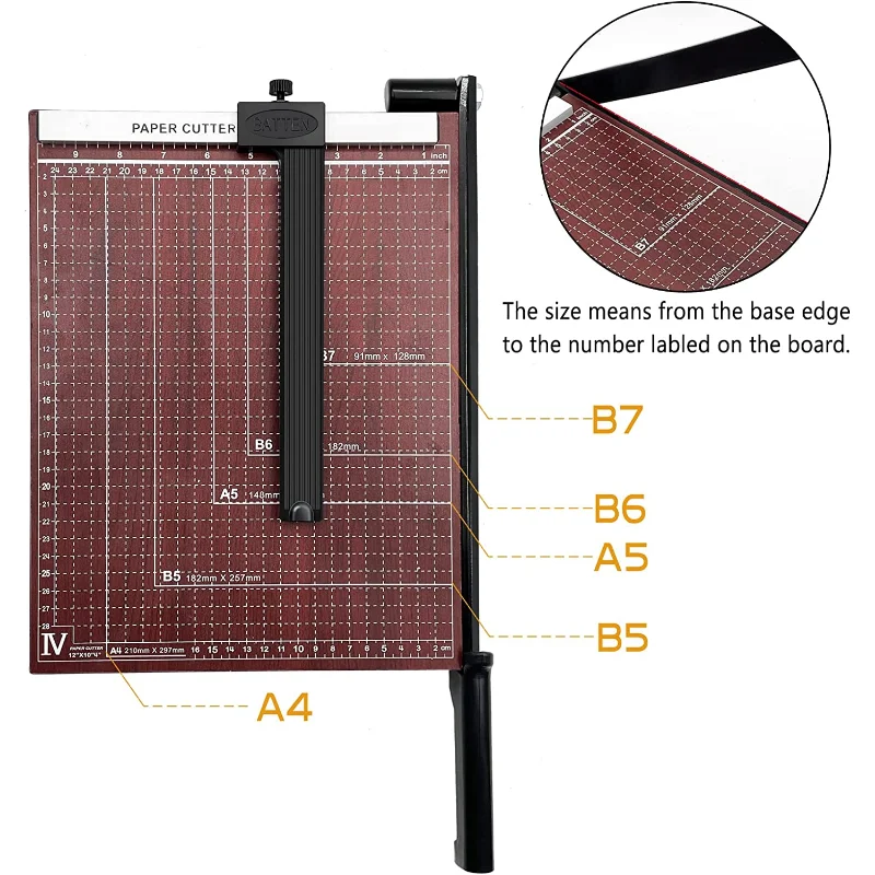 Paper Cutter Guillotine Paper Trimmer 12 Inch Length Heavy Duty Stack Slicer for Card Stock Cardboard Photos Laminating Sheets