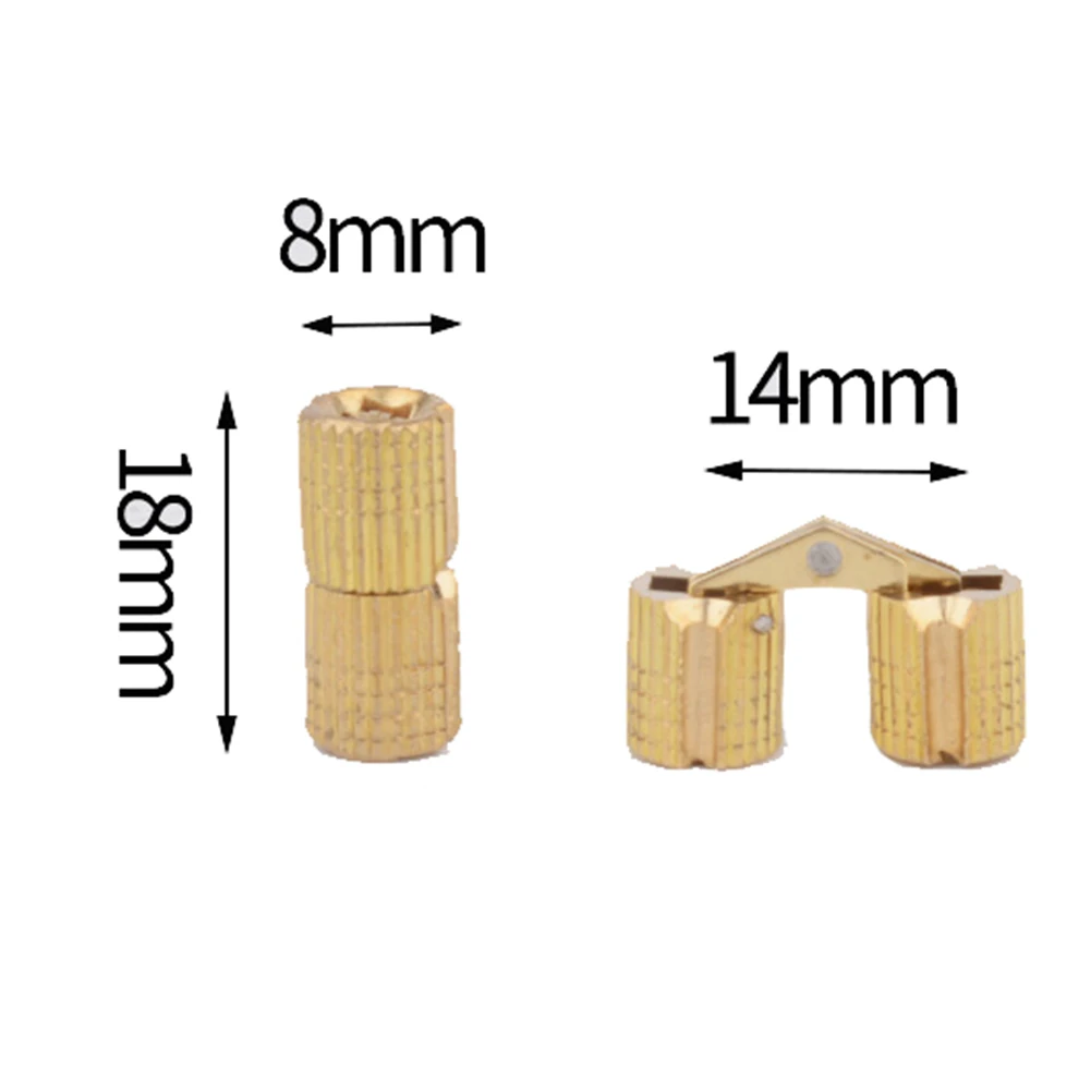 Set of 4 Cylinder Concealed Drum Hinges for Jewelry Boxes and Craft Applications Copper and Zinc Alloy for Long Term Use