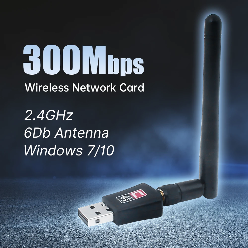 

300M USB2.0 WiFi Adapter RTL 8192EU Receiver Wireless 802.11 N/g/b With 6DB Antenna WiFi Adapter fo Laptop Drive Free