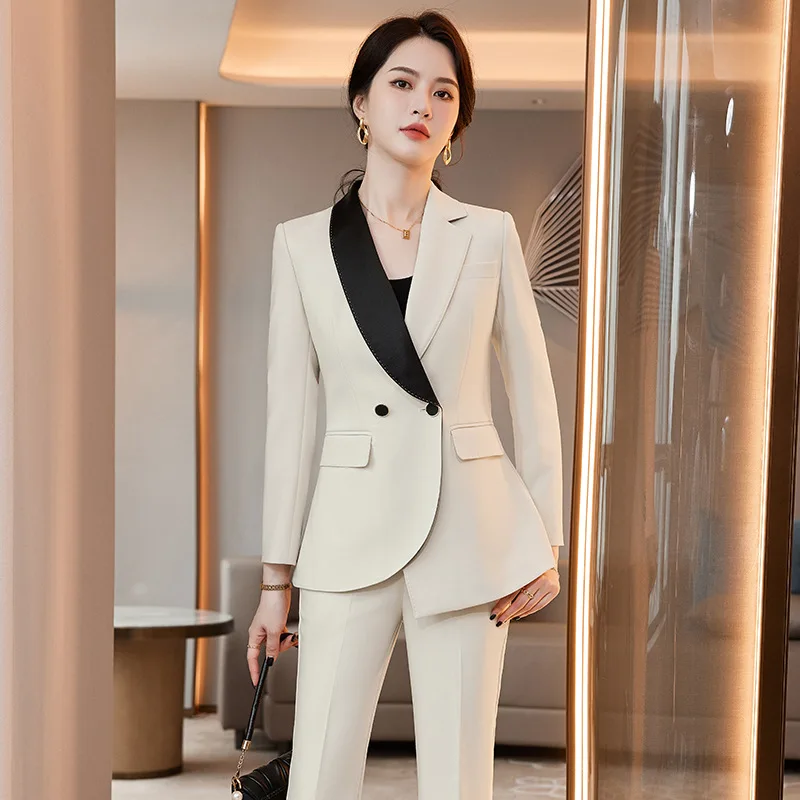 High Quality Fabric Professional Women Business Suit with Pants and Jackets Coat Pantsuits Blazers Ladies Work Wear Trousers Set