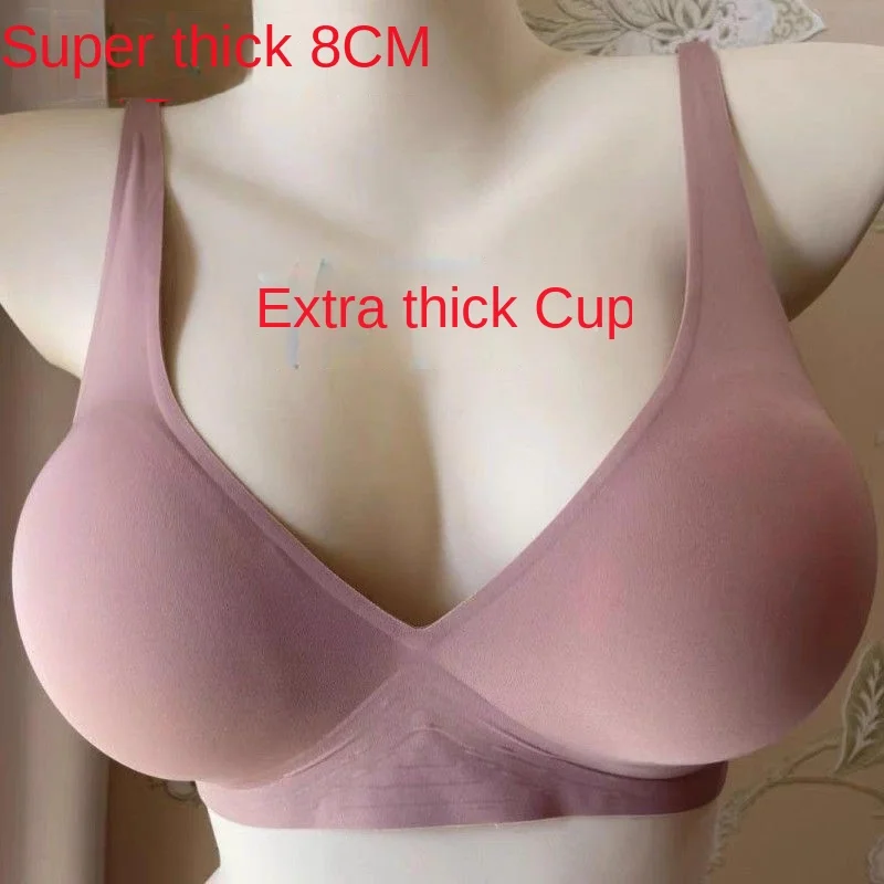 Ultra Thick 8cm Thickened Side Collection and Chest Expansion Underwear with a Slim Waist and No Marks, Bra Without Steel Rings,