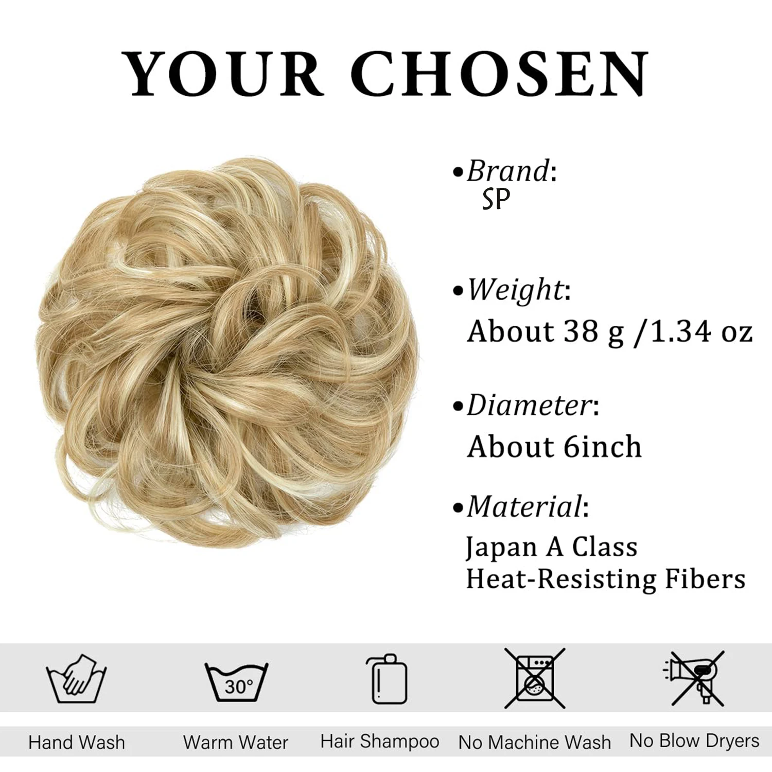 6 Inch Synthetic Hair Bun Extensions Messy Curly Elastic Hair Scrunchies Hairpieces Chignon Donut Updo Hair Pieces for Women