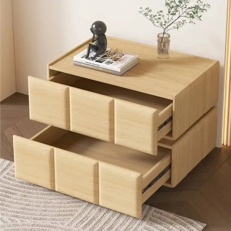 منظم طاولات ليلية كلاسيكية حديثة خشبية سوداء فريدة من نوعها للتخزين طاولات يابانية بسيطة أثاث منزلي من De Chevet