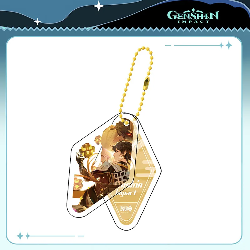 Impact Key Chain Nahida Cyno Zhongli Ganyu Diluc Chongyun Transparent Acrylic Pendant Bead Chain Game Animation Jewelry