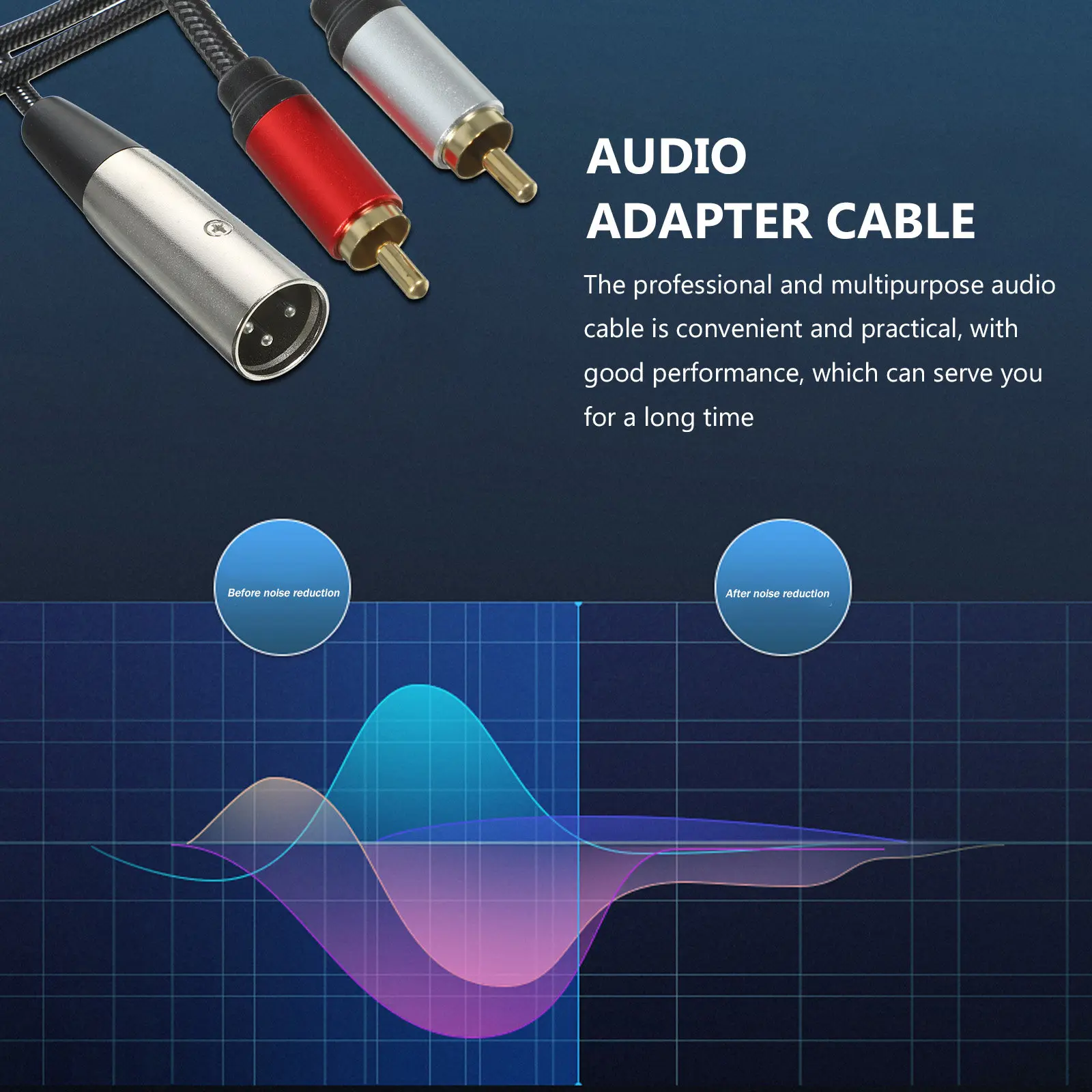 Xlr to Audio Converter Cable Strong Anti-Interference Ability Stable Performance Fine Workmanship High-Quality Audio
