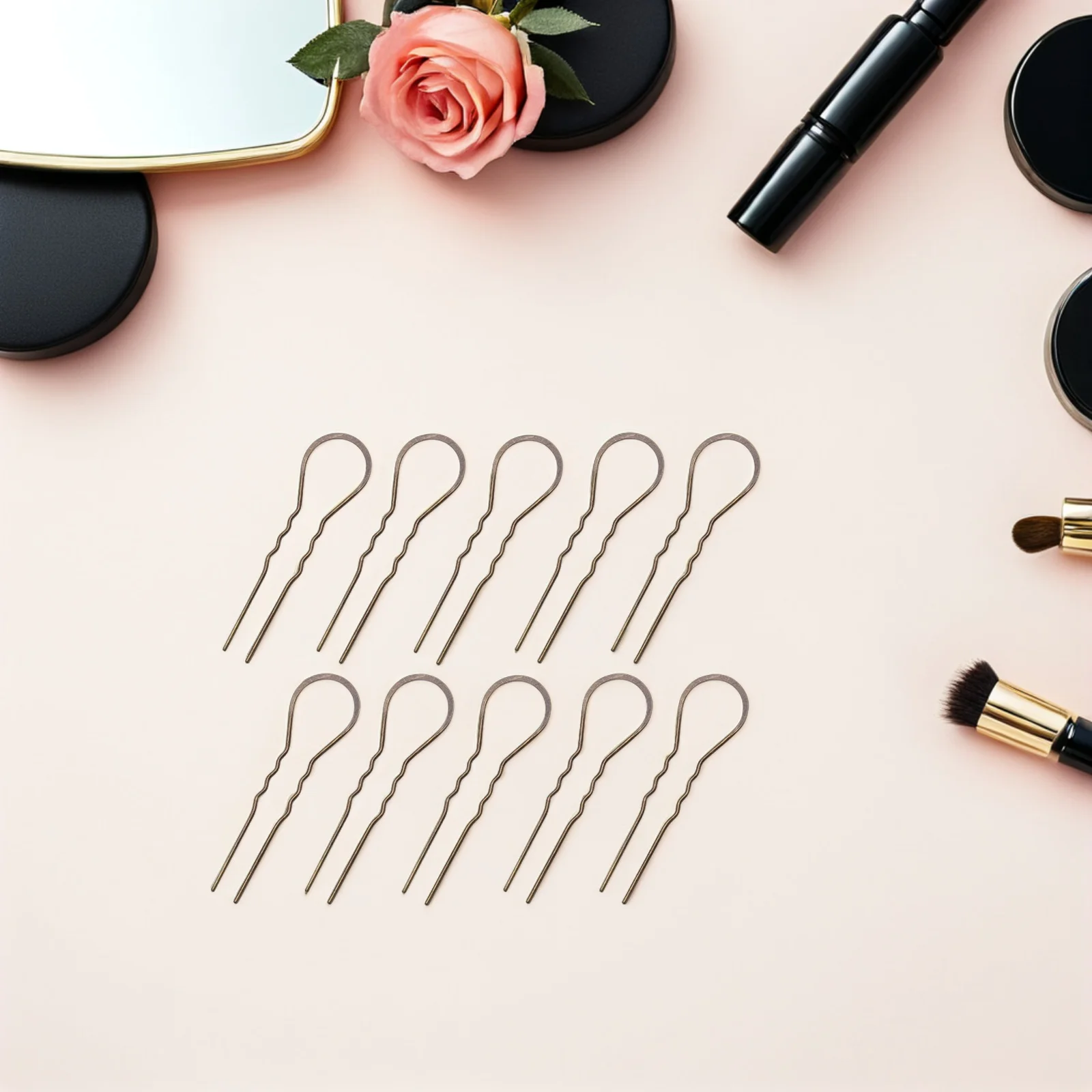 

10 шт. U-образные заколки для волос, волнистые зажимы, заколка из сплава для женщин и девочек, древняя бронза, винтажные металлические аксессуары, декоративные