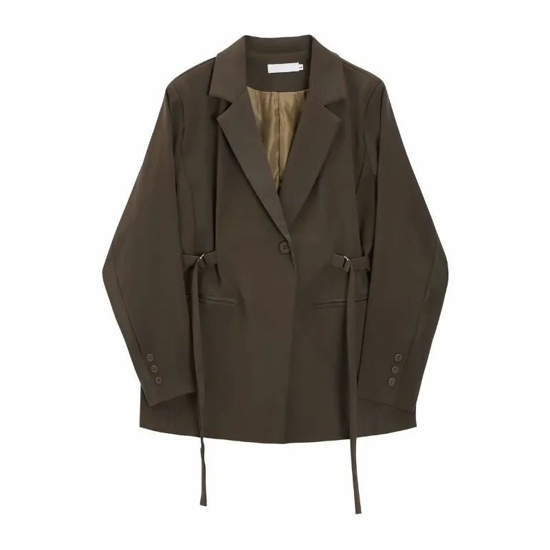 A Retro Casual Small Suit for Women in Autumn with A Korean Tie Unique Elegant Coat That Cinches The Waist Makes One Look Petite