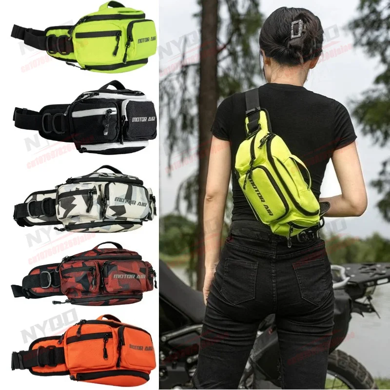 

Motorcycle Riding Waist Bag Multifunctional Waterproof Multi-color Chest Bag Crossbody Bag Outdoor Equipment with Rain Cover