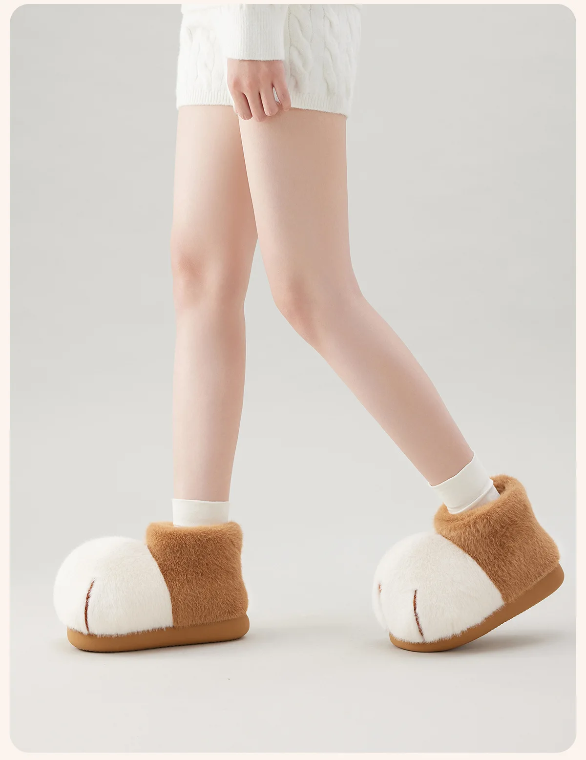 

Women's Boots Cat Paw Cotton Boots Winter Home & Outdoor Warm Cotton Slippers Men's Boots