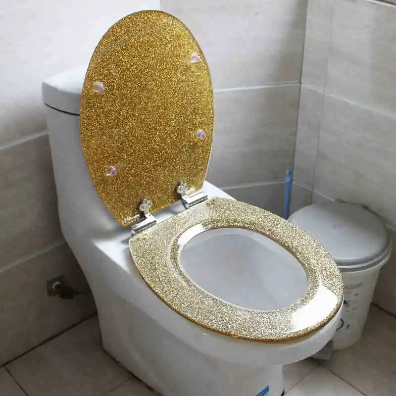 Thickening resin toilet cover quiet slow descent household UVO type universal solid toilet cover Quick detachable Multiple style