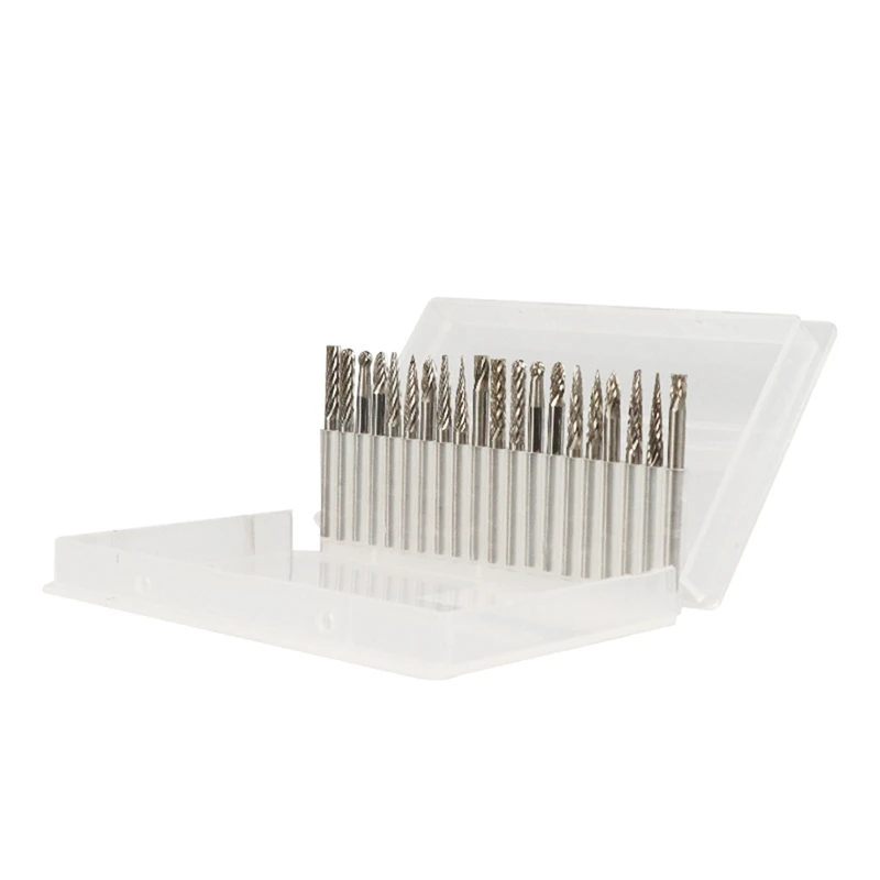 

20Pcs Rotary File,Tungsten Steel Metal Grinding Head, Electric Single And Double Pattern Rotary File Kit For Engraver