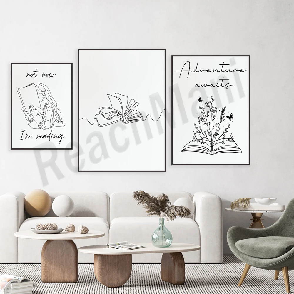 Minimalist reading art prints, bookish wall art, posters for book lovers, gifts for bookworms, reading wall art, reading art