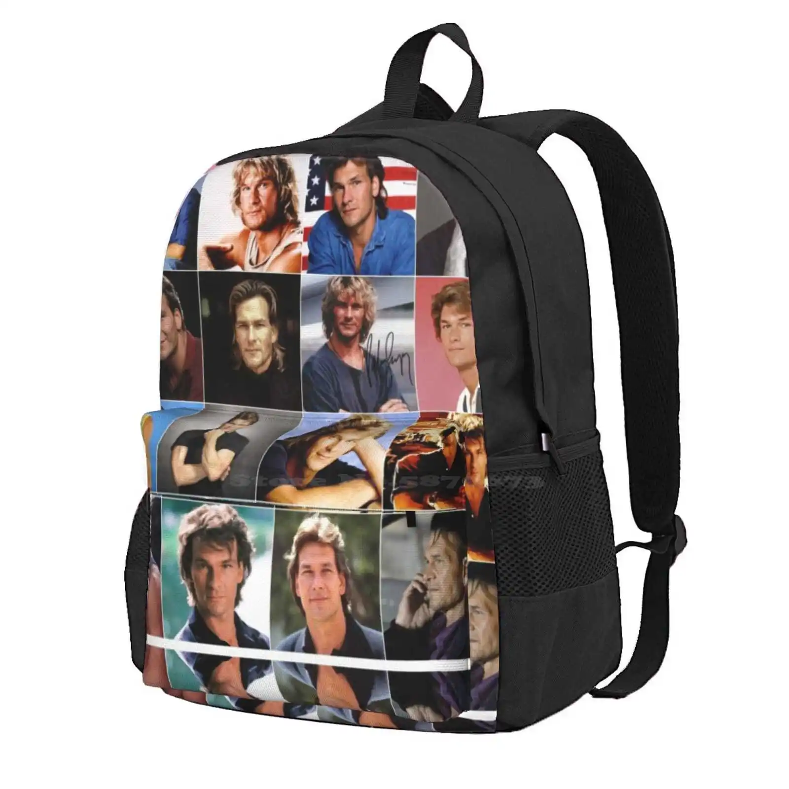 Patrick Swayze Photo Collage Hot Sale Schoolbag Backpack Fashion Bags Collages Edit Patrick Swayze Collage Patrick Swayze Photo