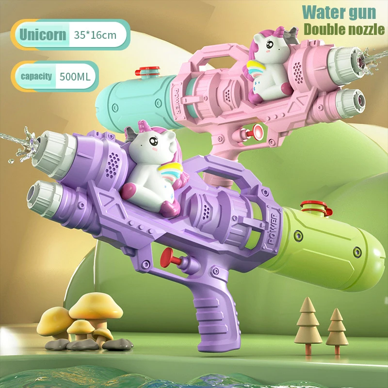 Twin sprinklers Water Guns Summer Soaker Squirt Guns Unicorns dinosaur duck squirt gun for Swimming Pool Yard Lawn Beach.