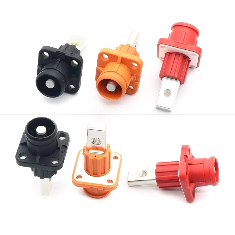 E57 New Energy Lithium Battery Bend Plug Socket 100A 130A 1500V  Energy Storage Connector 16mm 25mm Terminal Blocks Panel Mount