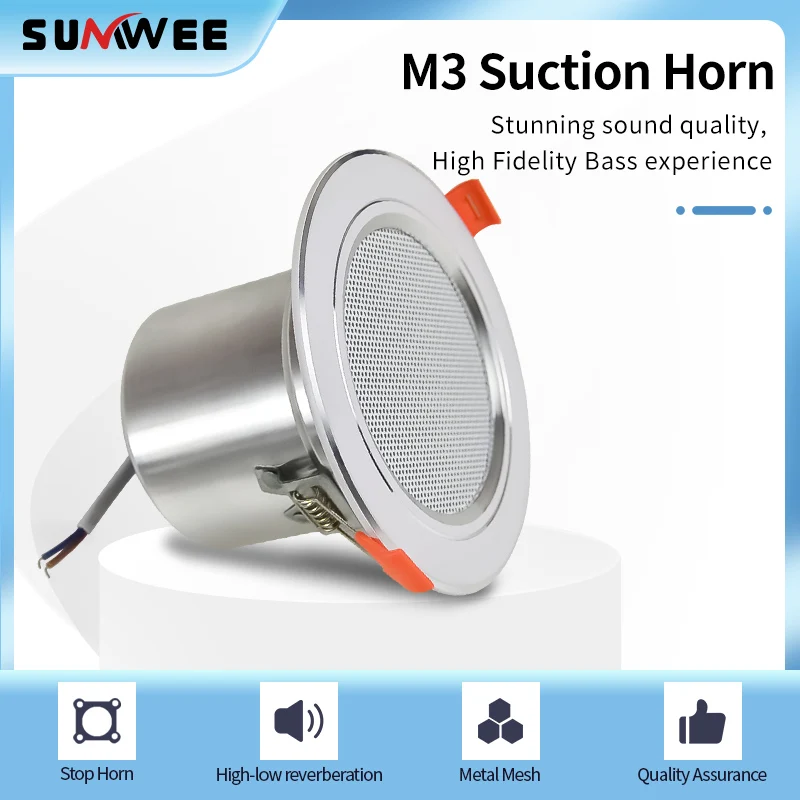 SUMWEE 3 Inch Ceiling Speaker Passive Perfect For Office Kitchen Living Room Bathroom 8Ω Speakers Sound Quality Background Music