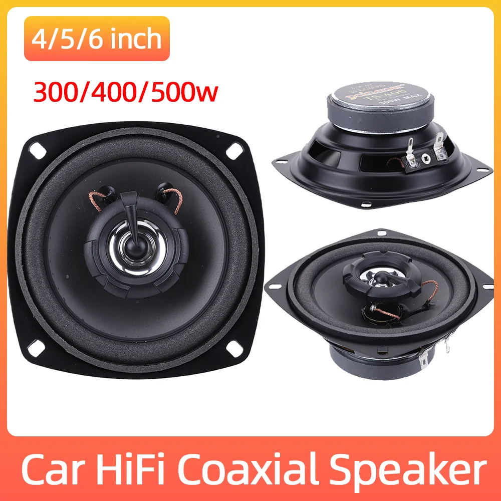 4/5/6 Inch HiFi Coaxial Subwoofer 12V 2 Way Car HiFi Coaxial Speaker 4 Ohms Vehicle Audio Music Stereo Subwoofer 300W/400W/500W 