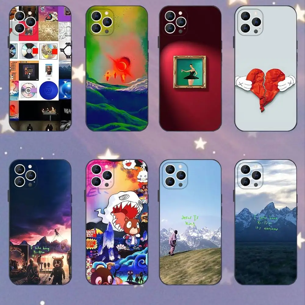 

Rapper K-Kanye-e West ALBUM Black Soft Case For iPhone 17 13 14 15 11 16 12 Pro Max Pro Max Plus E Air Mini Phone Cover Shell