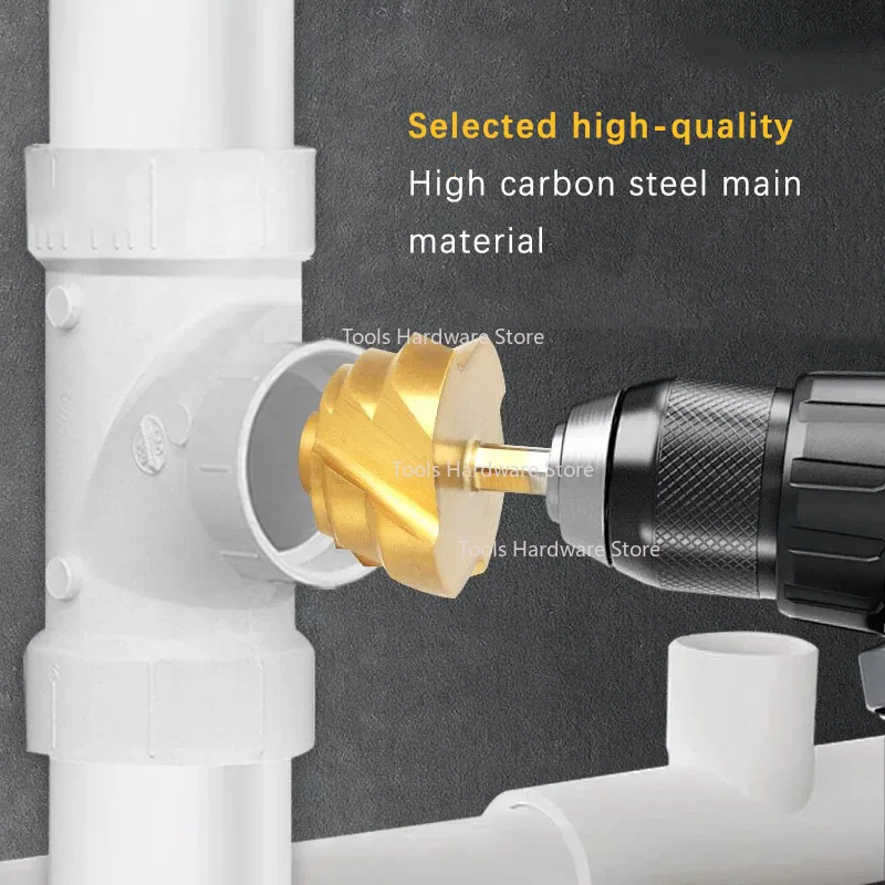 6-PCS Klinge Lift Bohrer Set PPR Wasser Rohr Reparatur Hot Melt Sechseckigen Schaft Dreh Nut Bohrer Wasser Rohr loch Öffnung Gerät