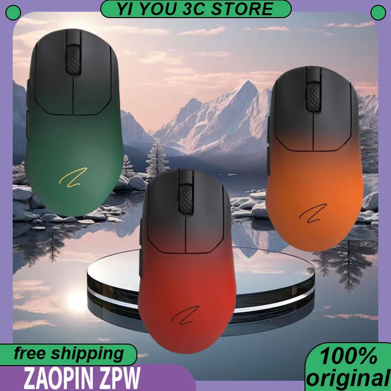 

Игровая мышь ZAOPIN ZPW Max, беспроводная трехрежимная Nordic 52840 PAW3395 PAW3950, 8 К, приемник, легкий ПК, ноутбук, киберспортивные мыши