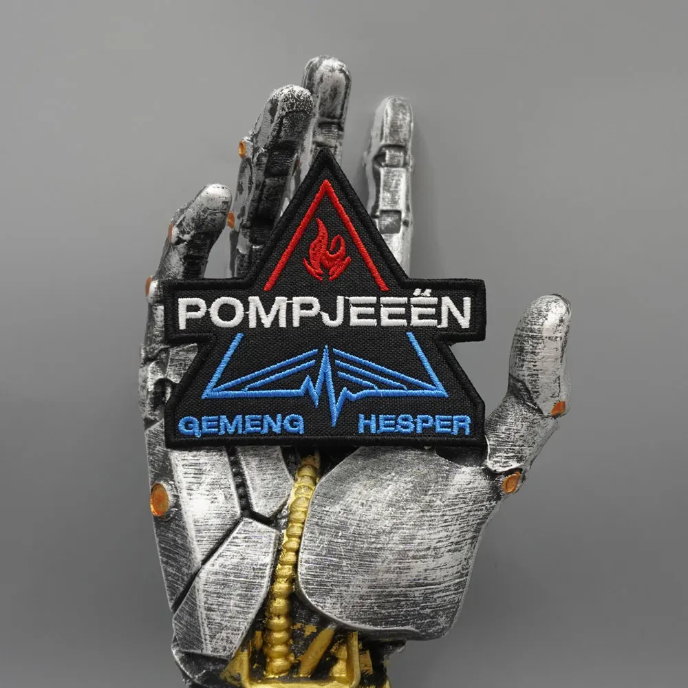 Gemeng Hesper Pompjeeën Taktische Stickerei-Patches für Rucksäcke, Kleidung, Militärzubehör, Abzeichen, mit Klettverschluss oder zum Aufbügeln. – Detail 1