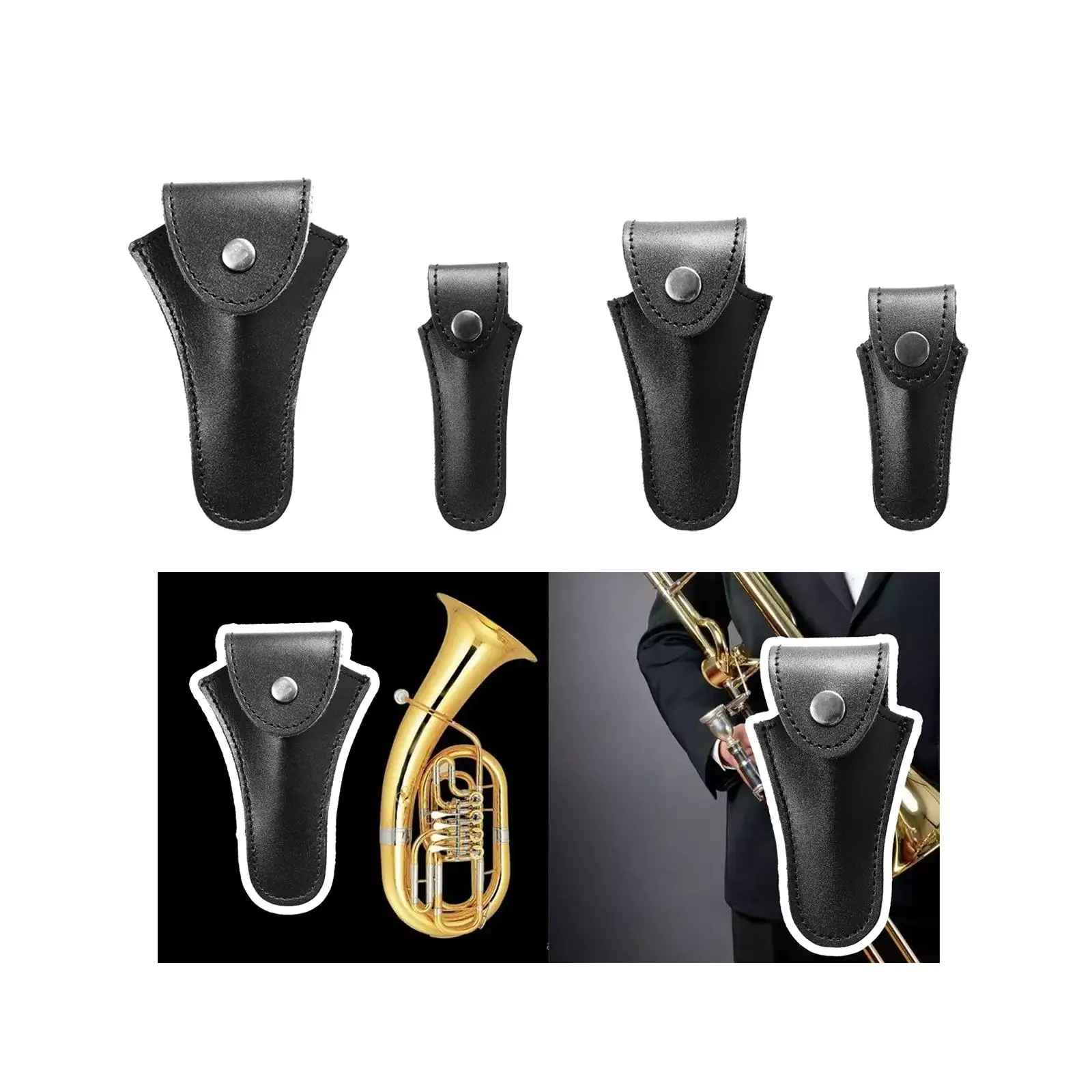 Mouthpiece Pouch PU Soft Velvet Lining Lightweight Trumpet Mouth Protector