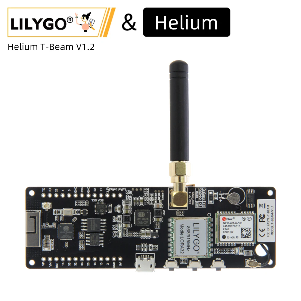 

LILYGO® & Helium T-Beam V1.2 ESP32 LoRa Development Board LoRaWAN 868MHz 915MHz Wireless Module GPS NEO-6M 18650 Battery Holder