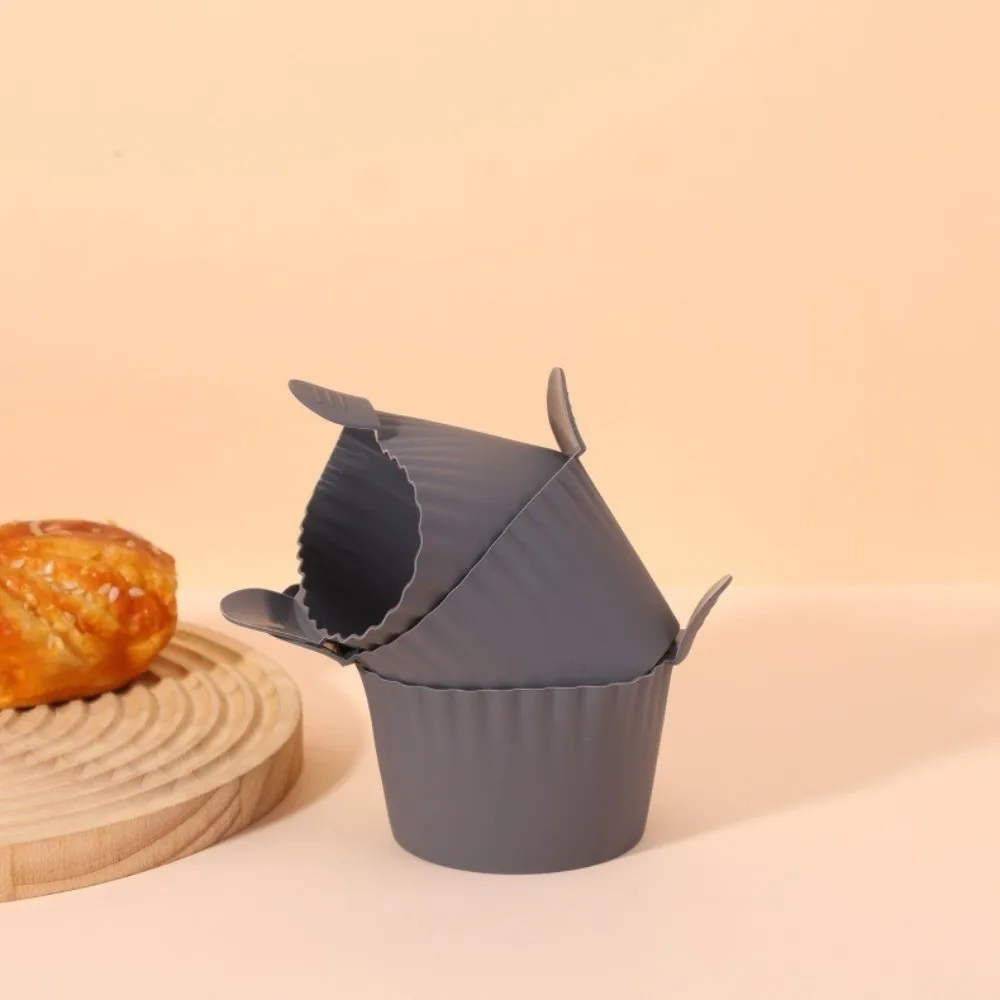 1/3/4/6pcs NEW Silicone Air Fryer Liners Non-Stick Surface Heat Resistant Baking Cups with Handle Cupcakes Pan Kitchen Use