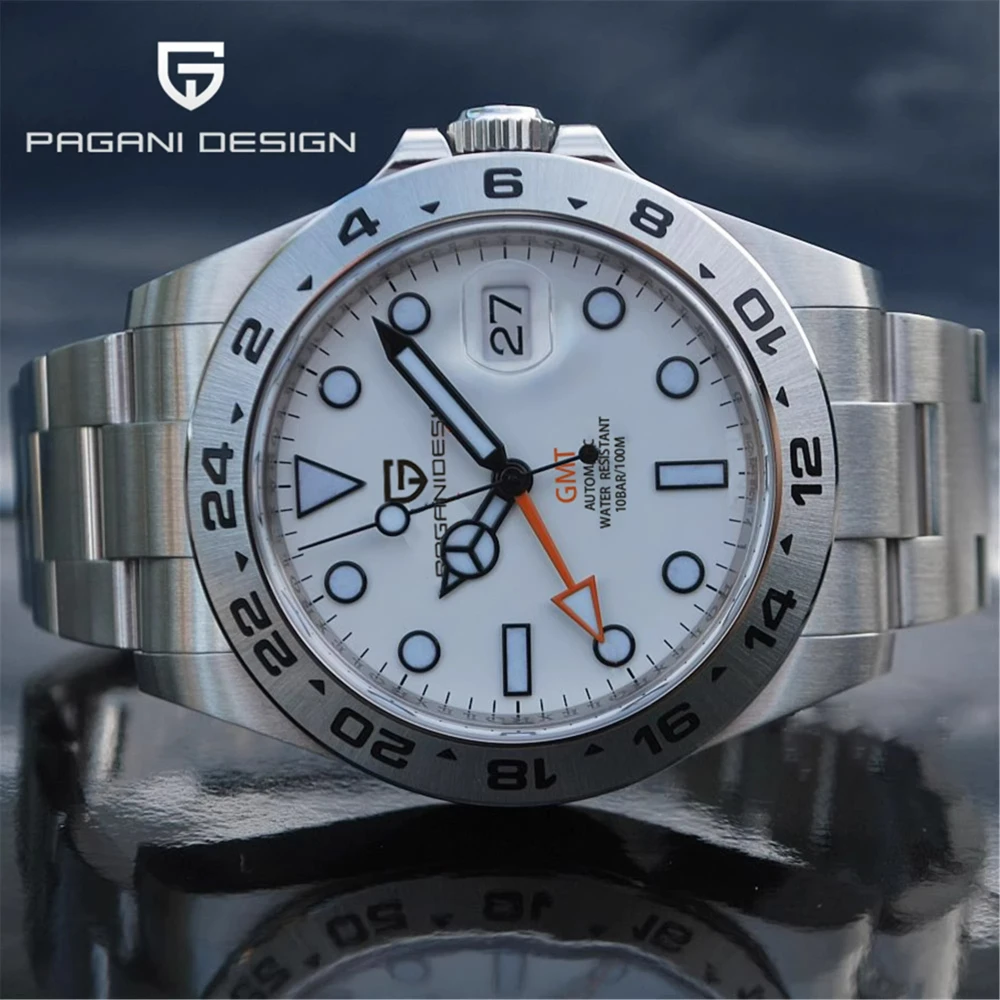 

Pagani Design PD-1682 Automatic Watch for Men Waterproof Stainless Steel Mechanical Wristwatch Luminous Date Sport Diver Watch