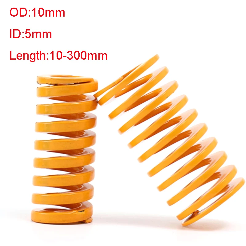 OD10mm ID 5mm Yellow Small Load Die Mold Springs Die Spring Compression Spring Spiral Stamping Compression Mould Length 10-300mm