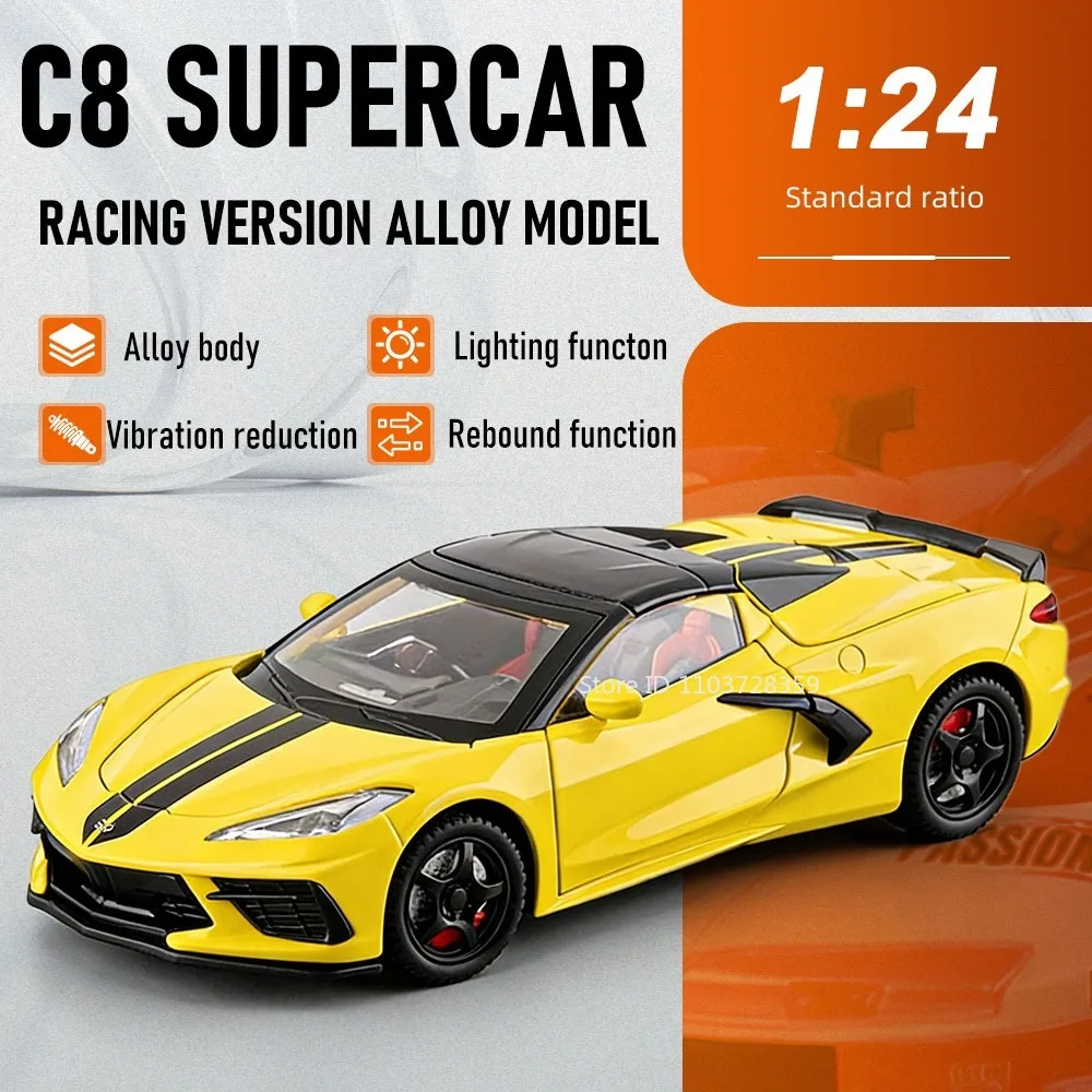 

Миниатюрная модель суперкара 1:22 C8 993, литая из сплава, с открывающимися дверями, изысканным интерьером, инерционная, праздничный подарок для детей